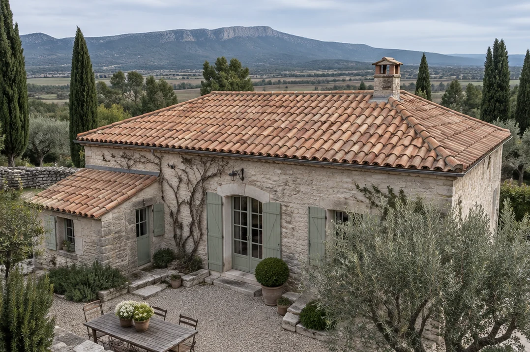Simulation : la même maison avec une couverture rénovée