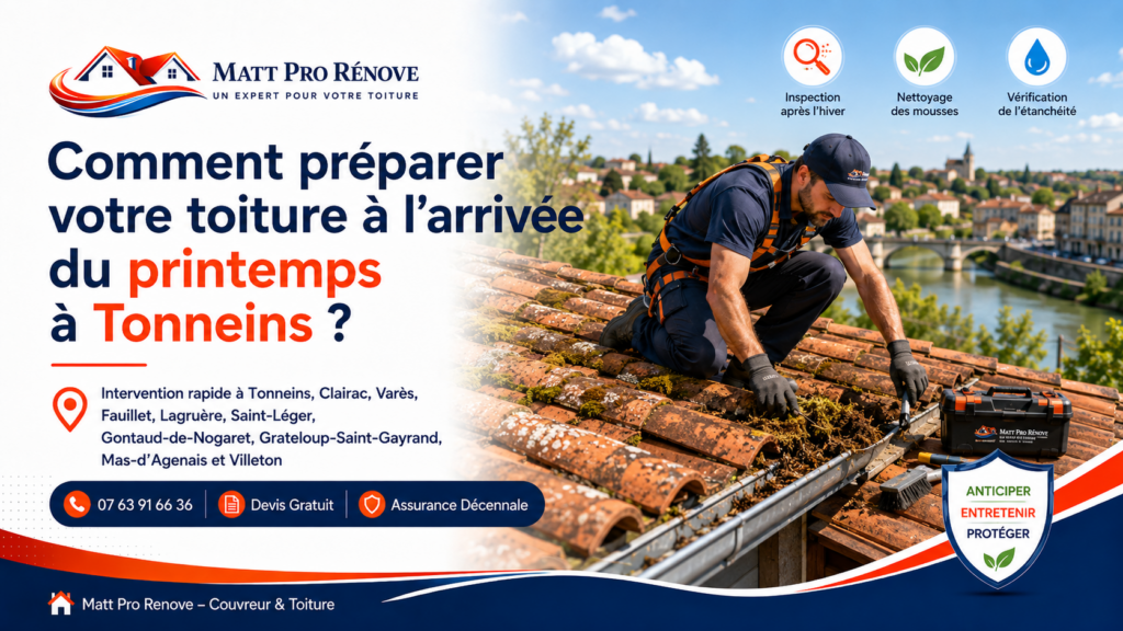 Illustration de l’article : Comment préparer votre toiture à l’arrivée du printemps à Tonneins