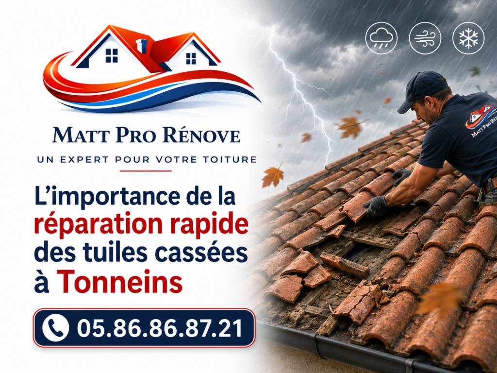 Illustration de l’article : L’importance de la réparation rapide des tuiles cassées à Tonneins